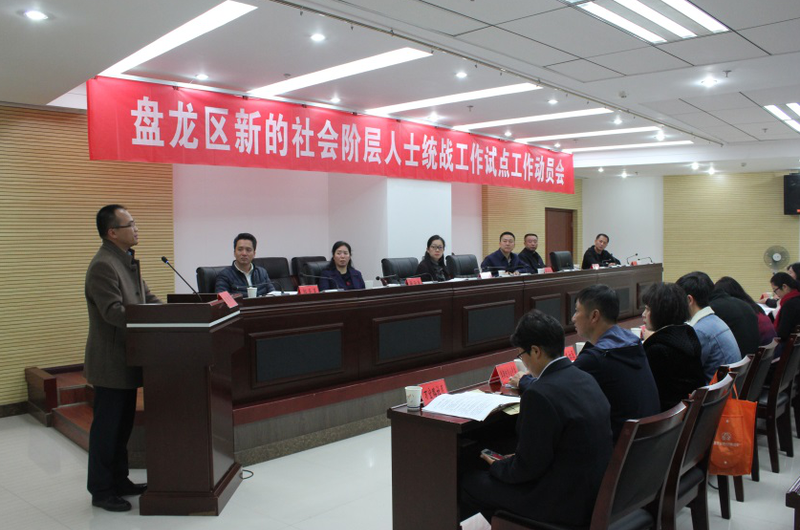 盘龙区召开新的社会阶层人士统战工作试点工作动员会现场